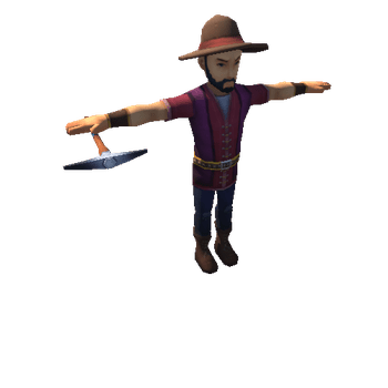 Male Peasant 04B-Pickaxe